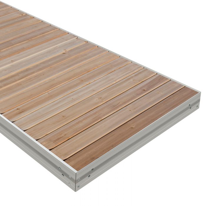 Aluminum Dock Section with Cedar Decking Lakestyle