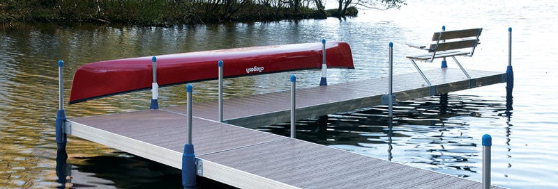 Boat Dock with canoe bracket and bench